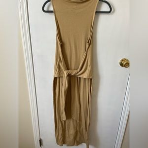Vince Tie Front Knit Dress in Camel